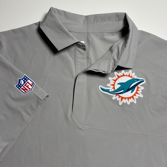 Nike Other - Miami Dolphins Nike Dri Fit Mens‎ L Team Issued Polo Shirt Gray NFL On Field